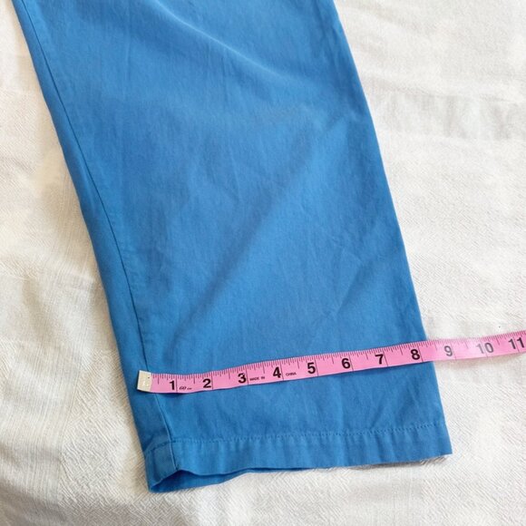 Big Bud Press Petite Trousers Blue Cotton Twill High Waist Relaxed Fit Petite M - Picture 7 of 13